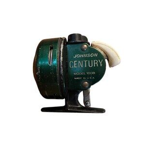 Vintage The Century By Johnson Model 100B Spincast Fishing Reel USA *READ* Green